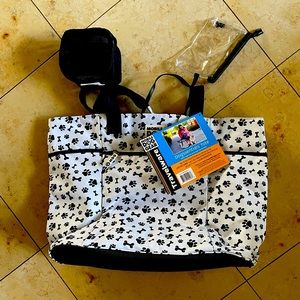 Dogssentials Tote with Food Carrier & Clear Zip Wristlet